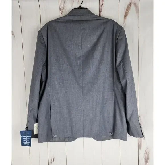Kenneth Cole Slim-Fit Techni-Cole Stretch Suit Jacket Light Gray Tic 44S NWT